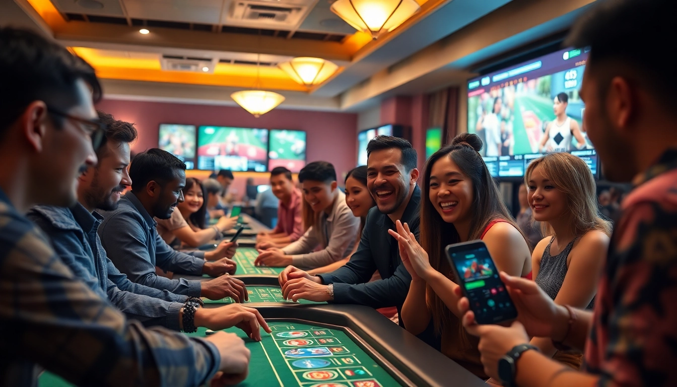 Engaging players experiencing the excitement of betting at vin777.gb.net with vibrant casino games.