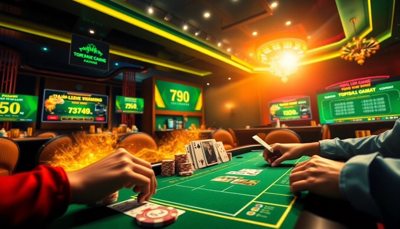 Engaging online card game atmosphere for topgamebaidoithuong.mx, showcasing vibrant gameplay visuals.