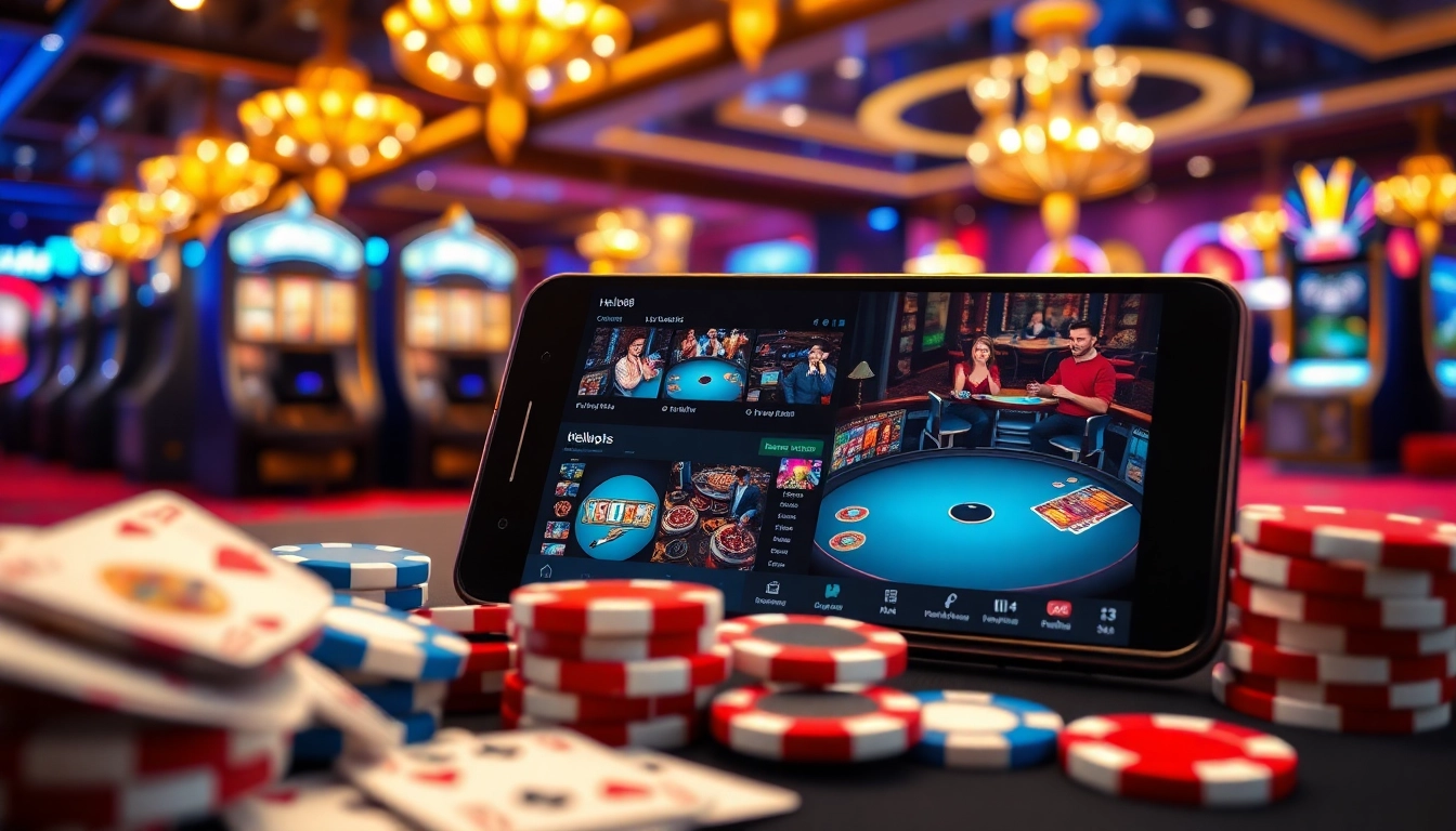 Hello88win.live immersive online gambling experience with vibrant casino games and a sleek digital interface.