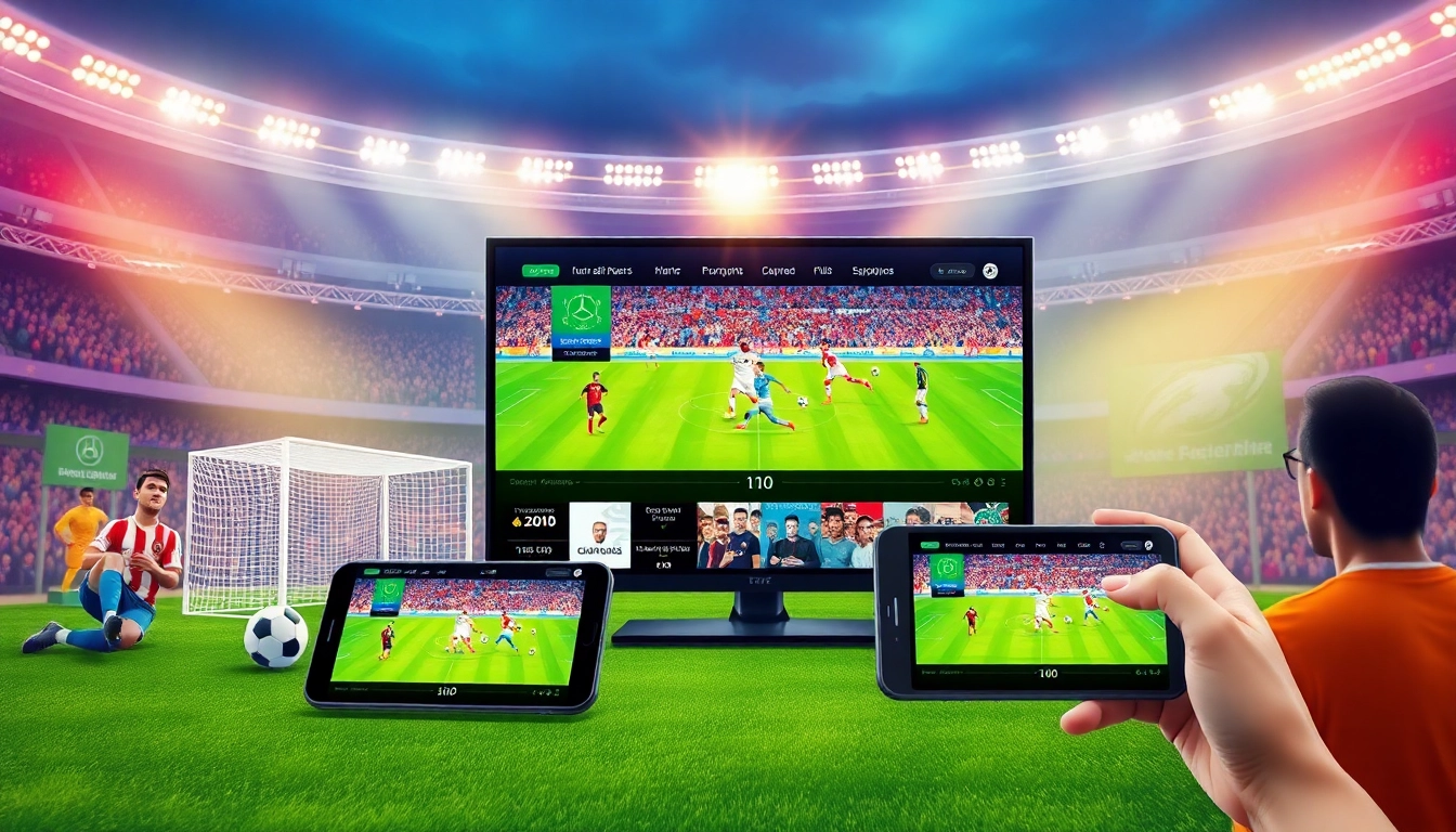 Streaming live football matches on joemadfan.com showcasing vibrant user interface.